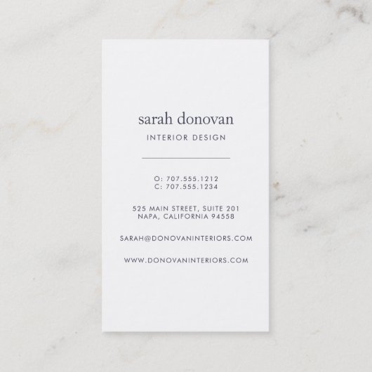 Modern Gray Lilac Stripe 名刺 (裏面)