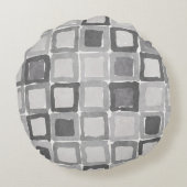 Modern Gray Painted Patches  ラウンドクッション (裏面)