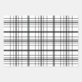 Modern Gray Plaid Minimalist Gift ラッピングペーパーシート (正面3)