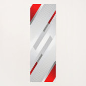 Modern Gray Red Geometric Monogram ヨガマット (裏面)