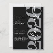 Modern Gray Typography Graduation Announcement 招待状 (正面)
