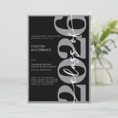 Modern Gray Typography Graduation Announcement 招待状 (スタンド正面)