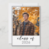 Modern Gray Typography Graduation Announcement 招待状 (裏面)