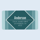 Modern Grayish Green Geometric Return Address ラベル