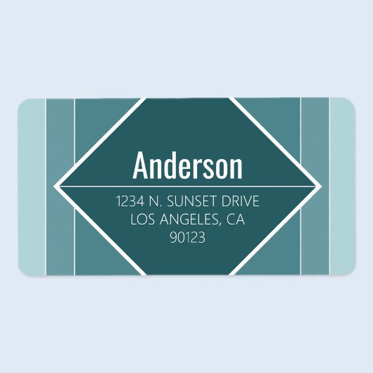Modern Grayish Green Geometric Return Address  ラベル
