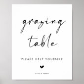 Modern Grazing Table Sign for Wedding ポスター (正面)