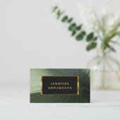 Modern grean leaf black and gold professional 名刺 (スタンド正面)