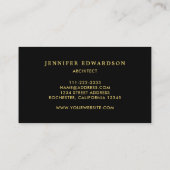 Modern grean leaf black and gold professional 名刺 (裏面)