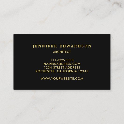 Modern grean leaf black and gold professional 名刺 (裏面)