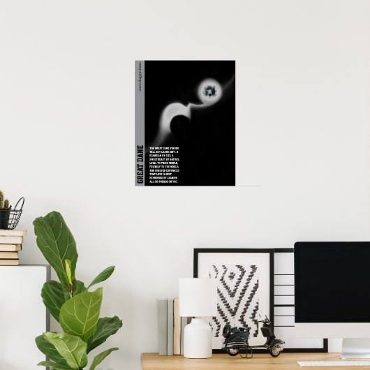 Modern Great Dane Poster green ポスター (ホームオフィス)