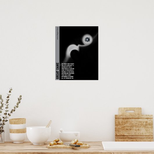 Modern Great Dane Poster green ポスター (キッチン)