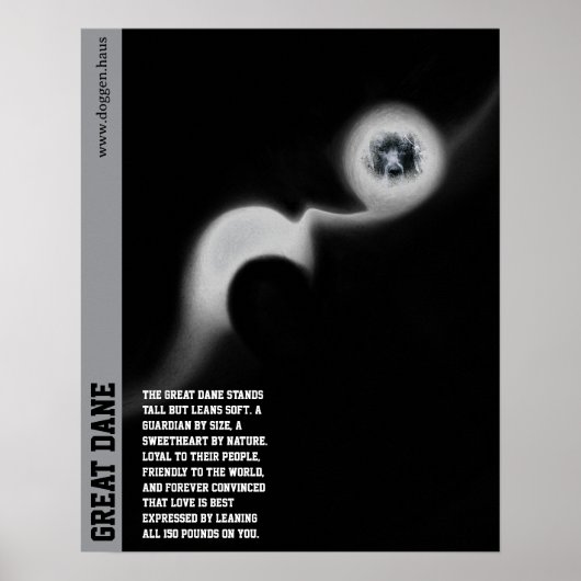 Modern Great Dane Poster green ポスター (正面)