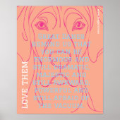 Modern Great Dane Poster green  ポスター (正面)