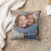 Modern Great Grandma 2 Photos Cute Heart クッション (ブランケット)