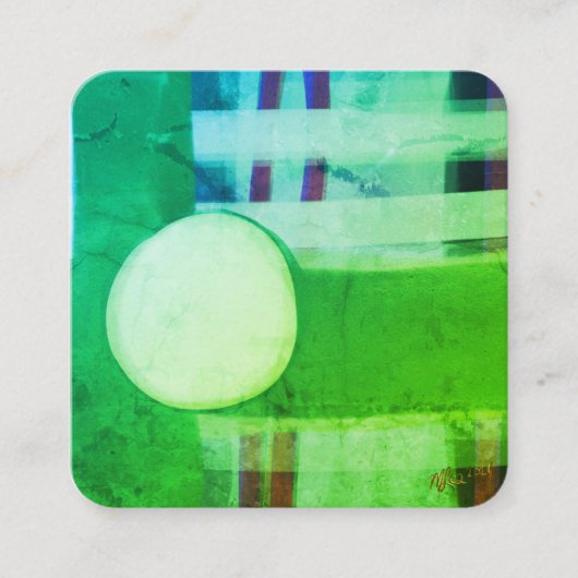 Modern Green Abstract Minimalist Square Clean スクエア名刺 (正面)