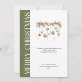 Modern green and gold Christmas greeting card シーズンカード (正面)