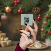 Modern Green and Gold Christmas QR Code RSVP Card エンクロージャーカード