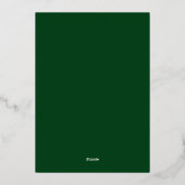 Modern Green and Gold Foil Christmas Photo Card 箔シーズンカード (裏面)