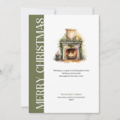 Modern Green And Gold Minimalist Christmas Card シーズンカード (正面)