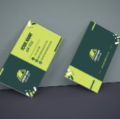 Modern Green and White Professional Business Card 名刺