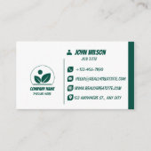 Modern Green and White QR Code Business Card 名刺 (正面)
