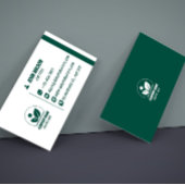 Modern Green and White QR Code Business Card 名刺