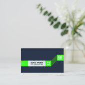 Modern Green & Blue Business Card | Creative Corpo 名刺 (スタンド正面)