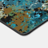 Modern Green Blue Camo Army Masculine Custom Name デスクマット (コーナー)