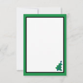 Modern Green Blue Christmas Tree on Black サンキューカード (裏面)