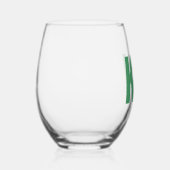 Modern Green Blue Shadow Monogram Personalized ステムなしワイングラス (右)