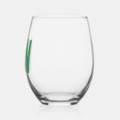 Modern Green Blue Shadow Monogram Personalized ステムなしワイングラス (左)