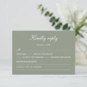 Modern Green Boho Wedding Simple Elegant RSVP (スタンド正面)