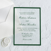 Modern Green Border Wedding アクリル招待状
