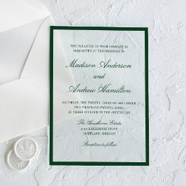 Modern Green Border Wedding アクリル招待状
