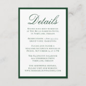 Modern Green Border Wedding Details エンクロージャーカード (正面)