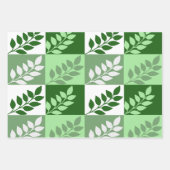 Modern Green Botanical Leaf Pattern Wrapping Paper ラッピングペーパーシート (正面2)
