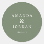 Modern Green Calligraphy ラウンドシール (正面)