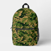 Modern Green Camouflage Backpack – Premium Army プリントバックパック (正面)