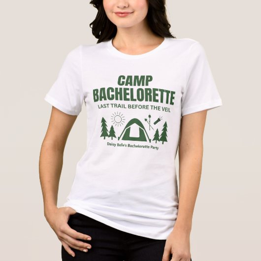Modern Green Camp Bachelorette Weekend トライブレンドTシャツ (正面)
