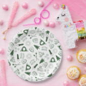 Modern Green Camp Bachelorette Weekend ペーパープレート (パーティー)