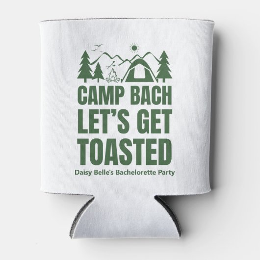 Modern Green Camp Bachelorette Weekend 缶クーラー (正面)