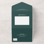 Modern green casual initials photo wedding オールインワン招待状 (外側)