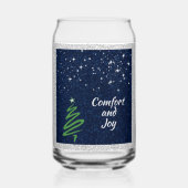 Modern Green Christmas Tree Festive ガラス缶 (正面)