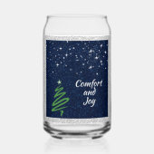 Modern Green Christmas Tree Festive ガラス缶 (裏面)