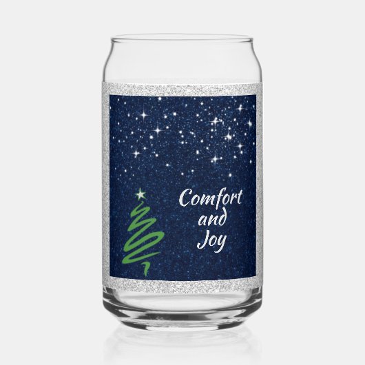 Modern Green Christmas Tree Festive ガラス缶 (裏面)