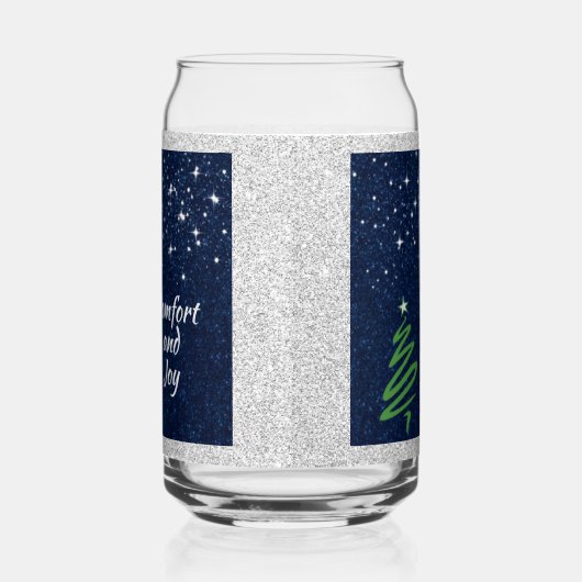 Modern Green Christmas Tree Festive ガラス缶 (左)