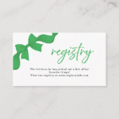 Modern Green Coquette Bow Registry Enclosure Card エンクロージャーカード (正面)