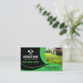 Modern Green Curve Mower Lawn Care 名刺 (スタンド正面)