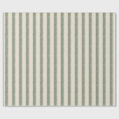 Modern Green Drawn Stripes Cream Wrapping Paper ラッピングペーパー (フラット)