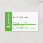 Modern Green Eco Friendly Clean Fresh Minimalist 名刺 (裏面)